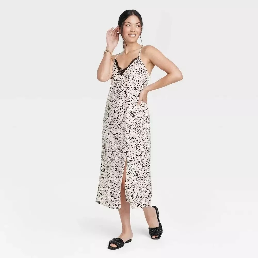 Like new. Only worn once! A new day leopard print midi slip dress. Size 2xl